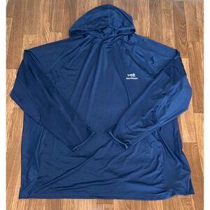 Bassdash Mens 5XL Navy Performance Fishing Hoodie Sun Shirt BG1009 Long Sleeve